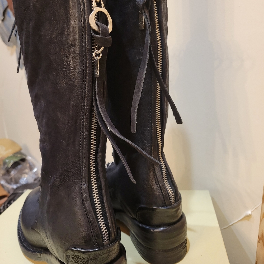 NIB A.S.98 Steward Women’s Black Lace-Up Mid-Calf Boots - Picture 5 of 5